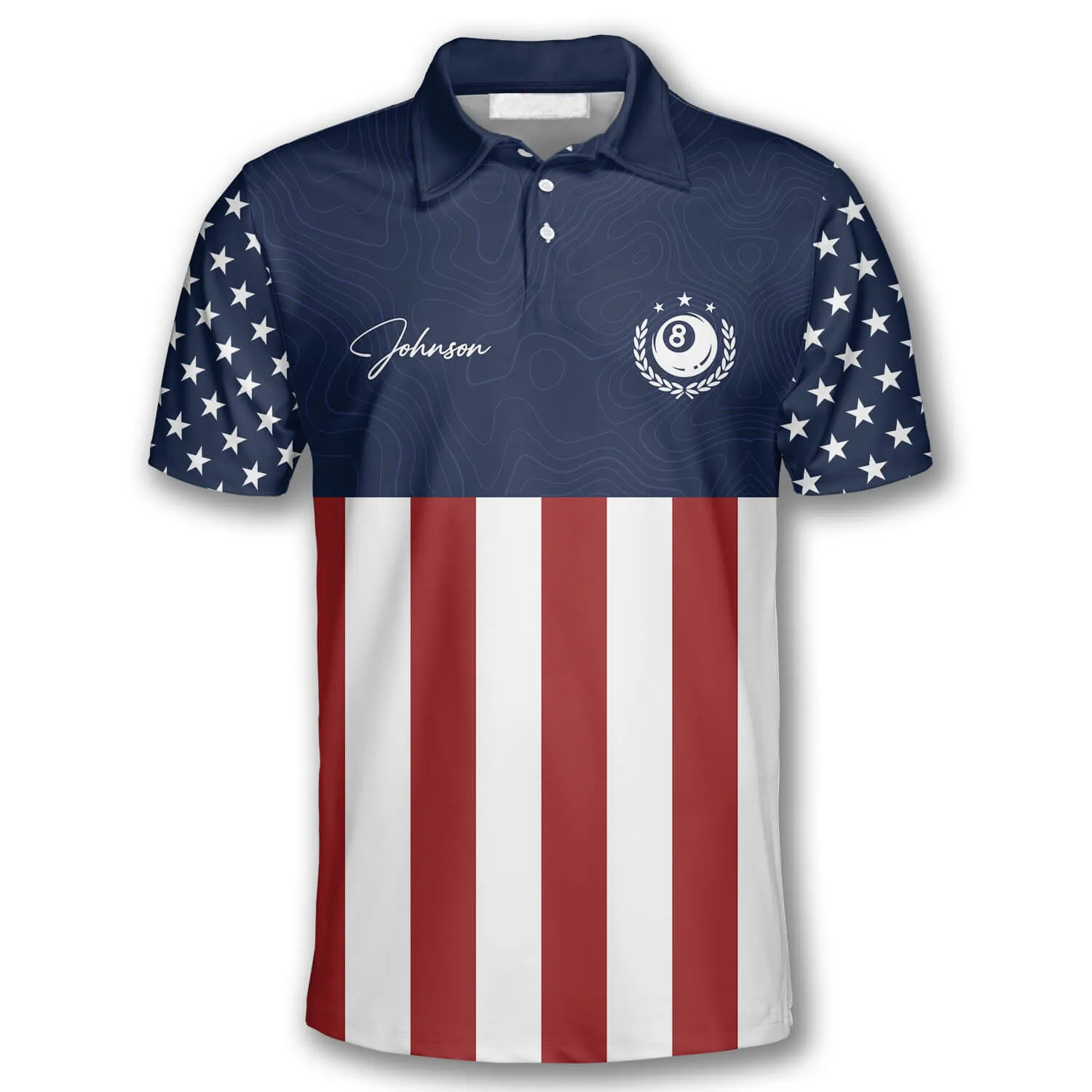 3D All Over Pint Billiard American Flag Navy Custom Billiard Shirts for Men, Flag Shirt, Billiard Shirt