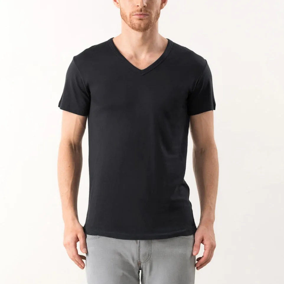 4 Pack Active TENCEL™ Lyocell Pique Knit V Neck Tee