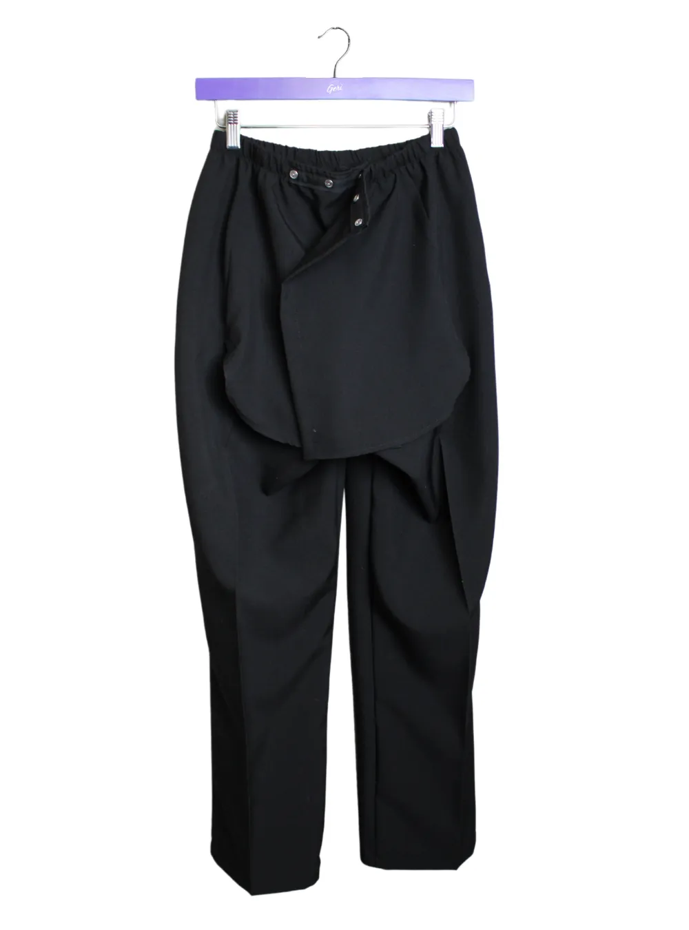 Adaptive Open Back Melange Texture Pants - Black