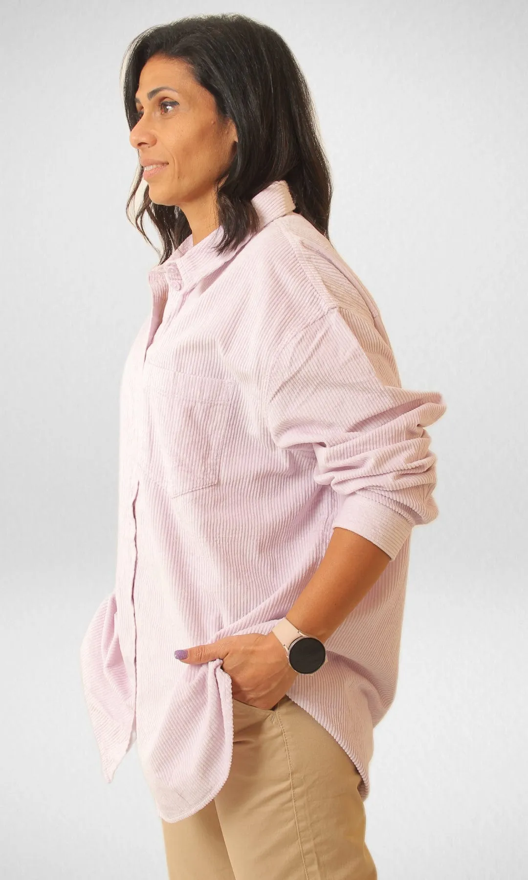 AE Women Velvet Shirt- Lilac