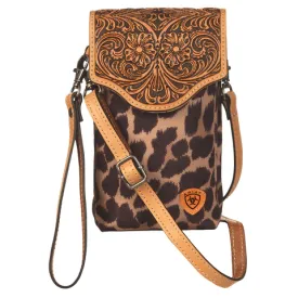 Ariat M&F Women's Brown Leopard Tan Cellphone Bag