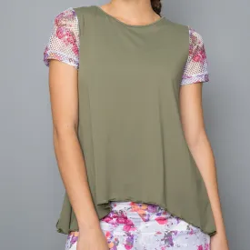 Army of Lovers Cap-Sleeve Top (green)