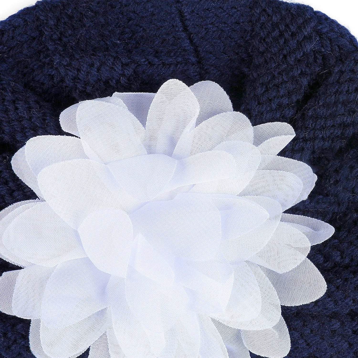 Baby Moo Floral Petals 2 Pack Turban Caps - Pink And Navy Blue