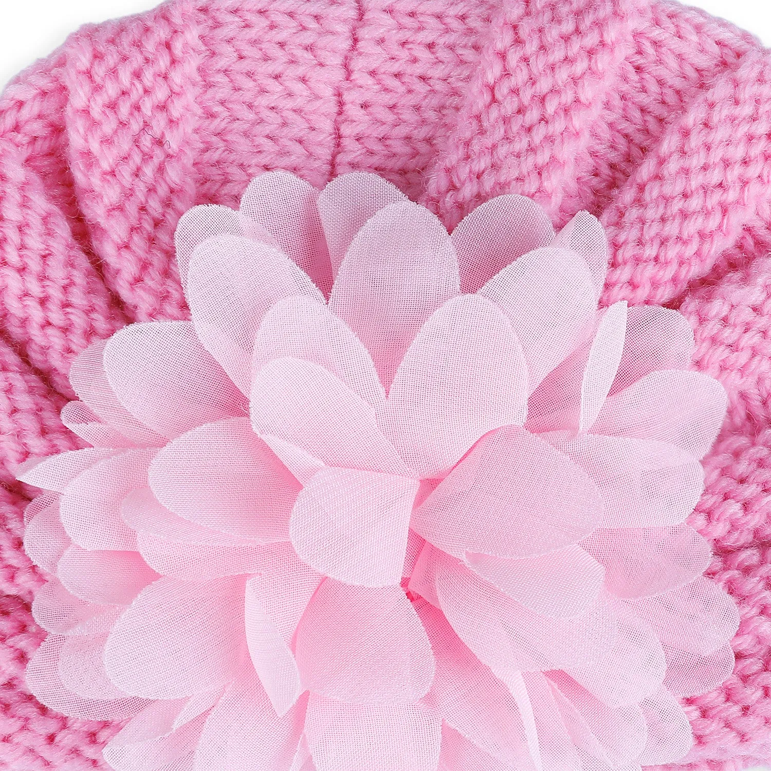 Baby Moo Floral Petals 2 Pack Turban Caps - Pink And Navy Blue