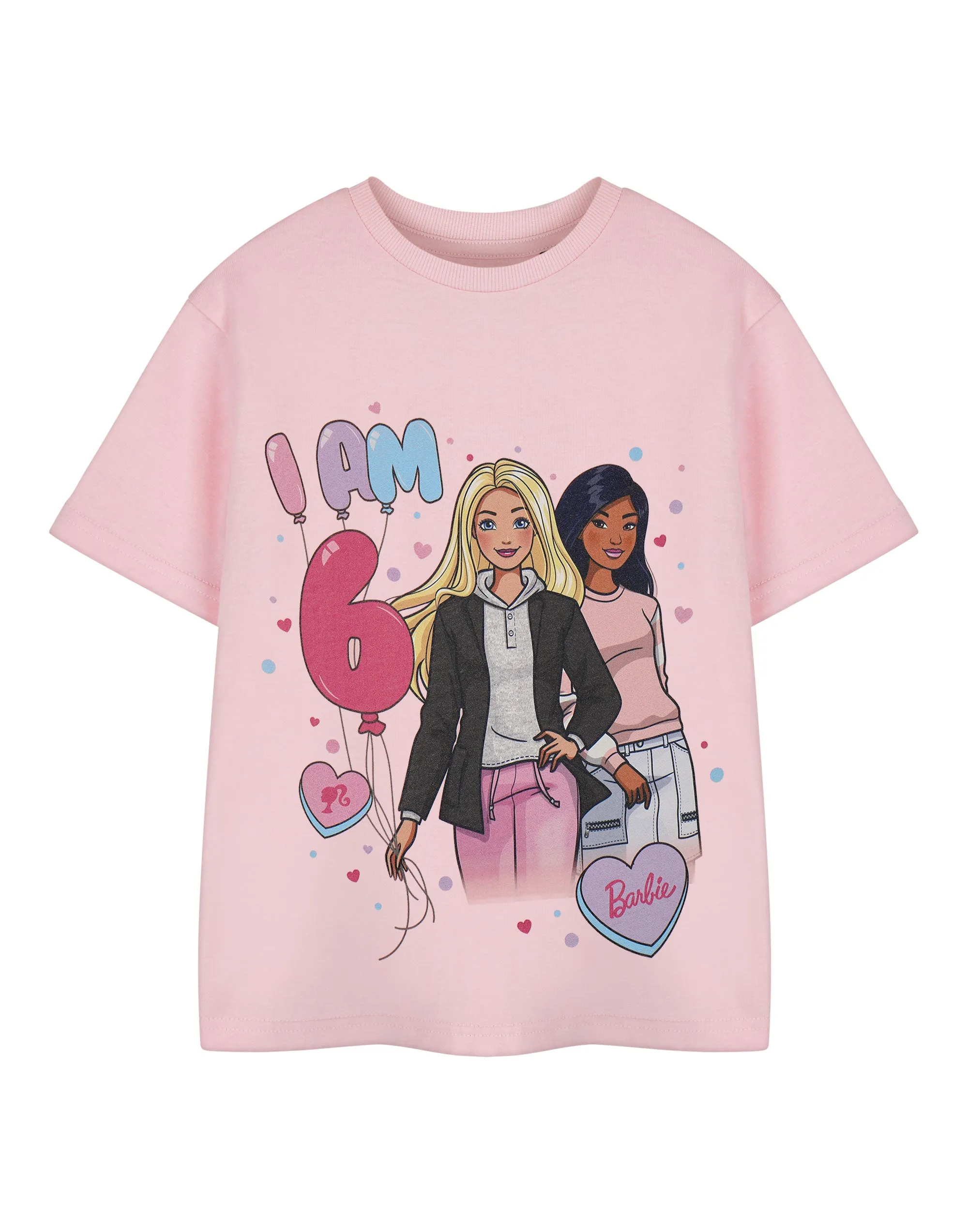 Barbie Birthday Girls Pink Short Sleeved T-Shirt