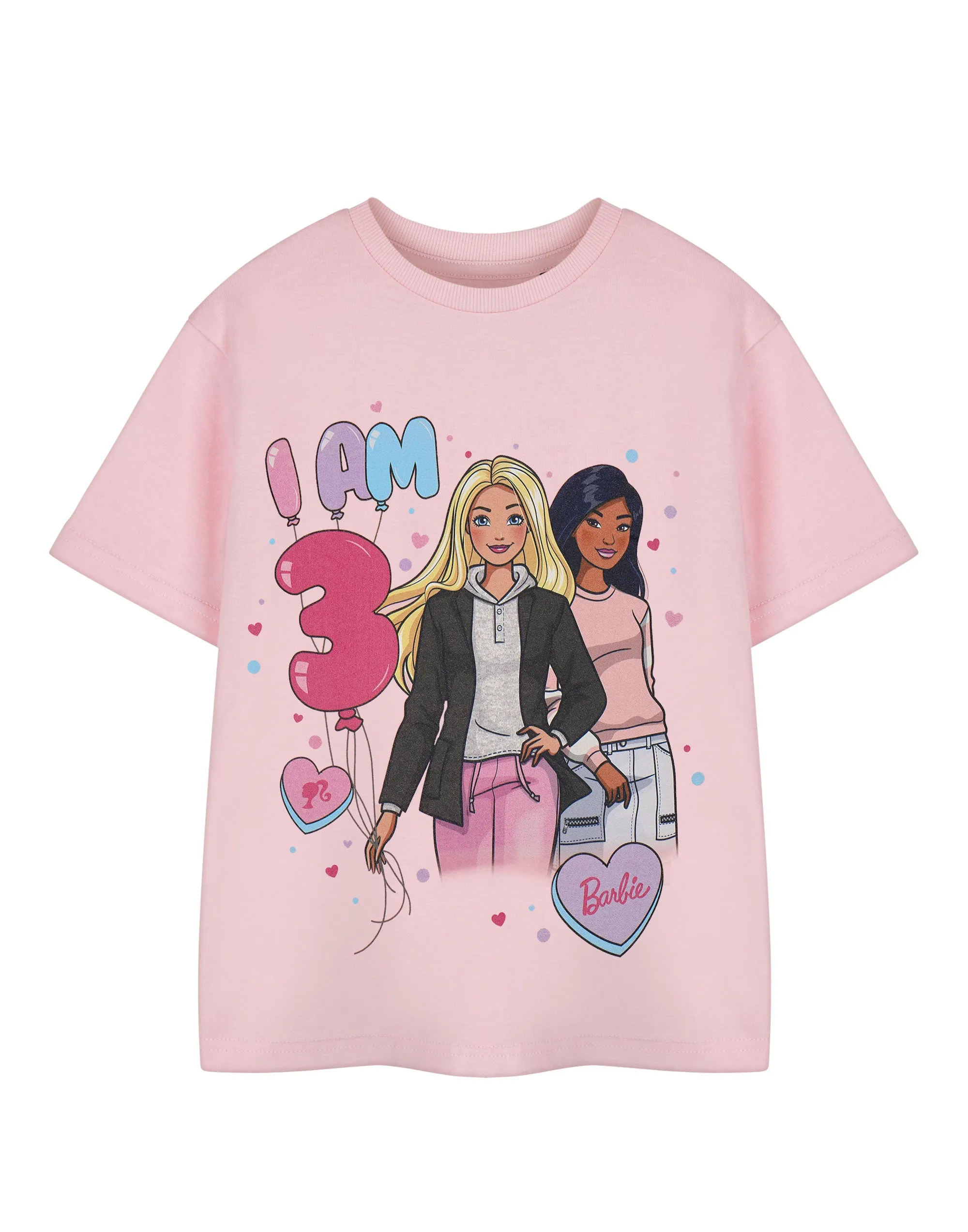 Barbie Birthday Girls Pink Short Sleeved T-Shirt