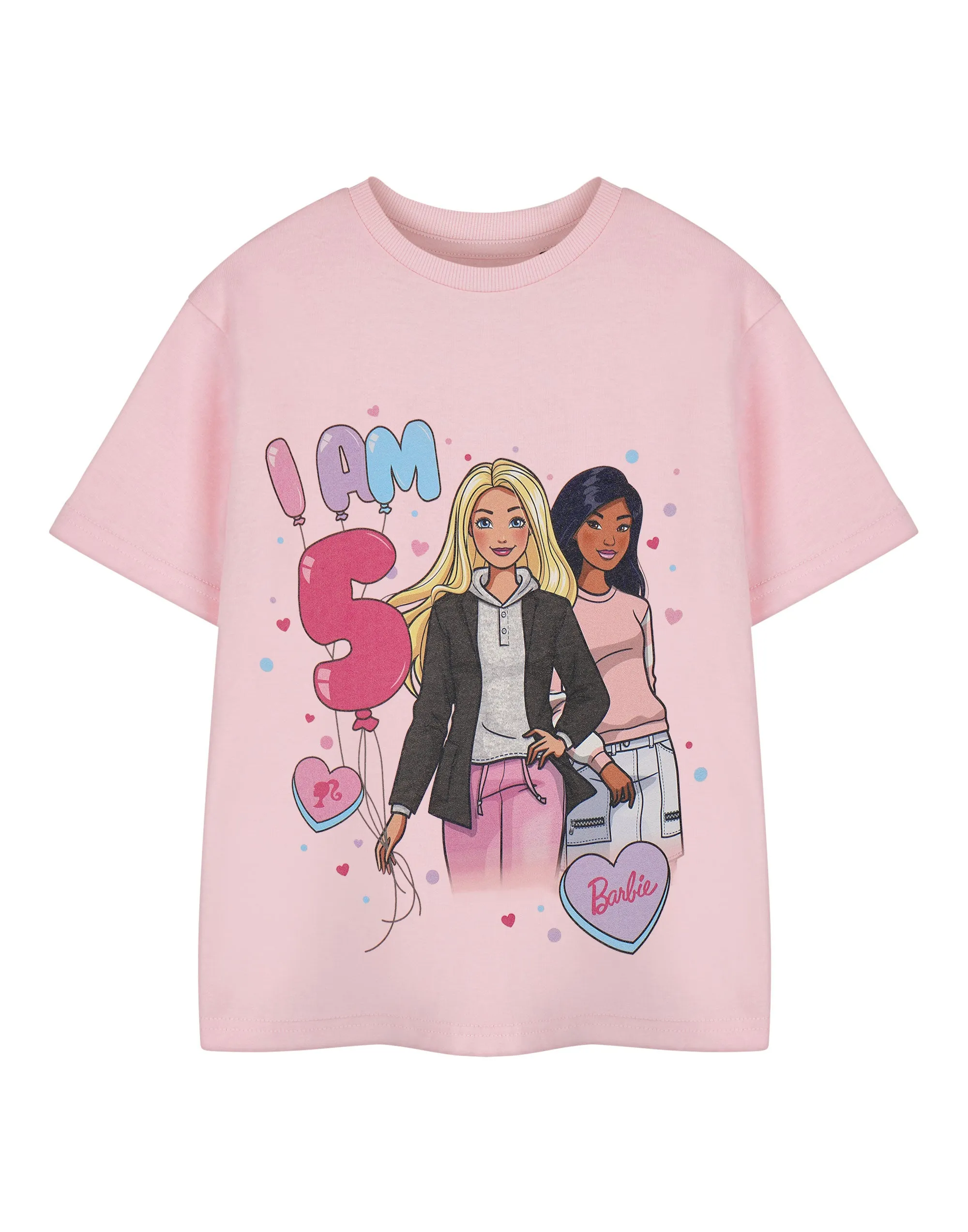 Barbie Birthday Girls Pink Short Sleeved T-Shirt