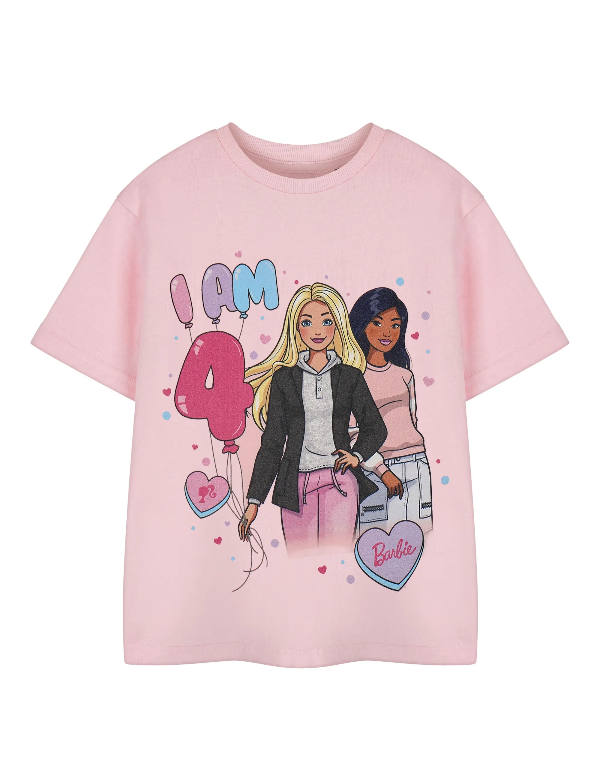 Barbie Birthday Girls Pink Short Sleeved T-Shirt