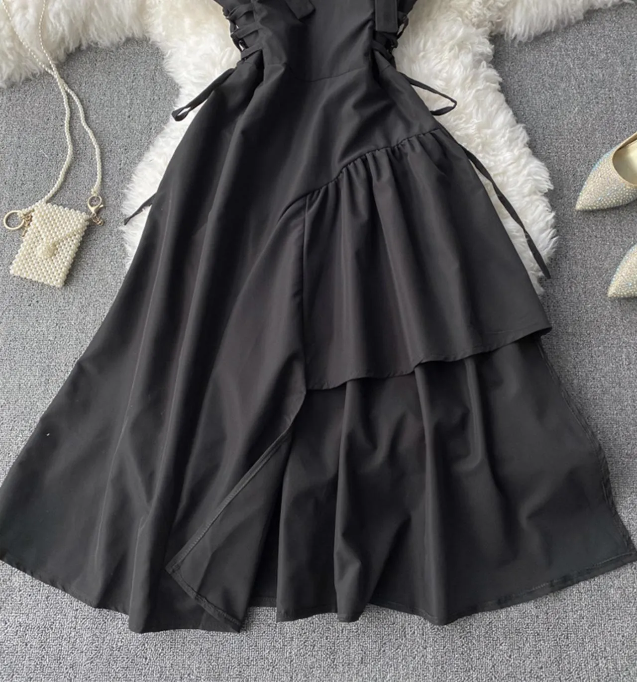 Black A line dress fashion dress    S68