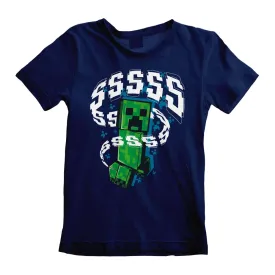 Boys Navy Minecraft T-Shirt - Creeper