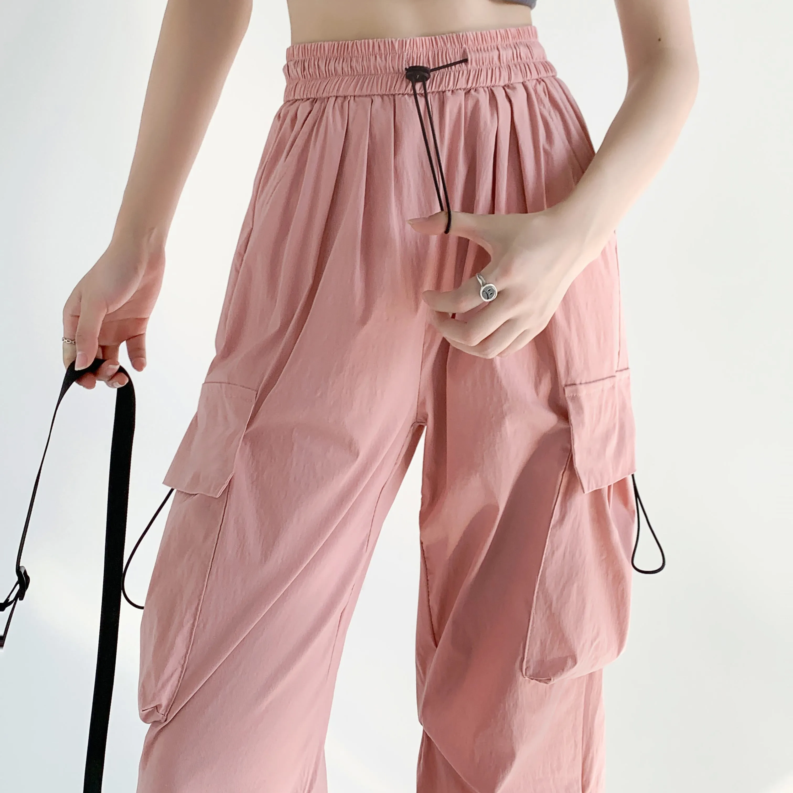 Breathable Quick-Drying Thin High-Waisted Draping Harem Pants