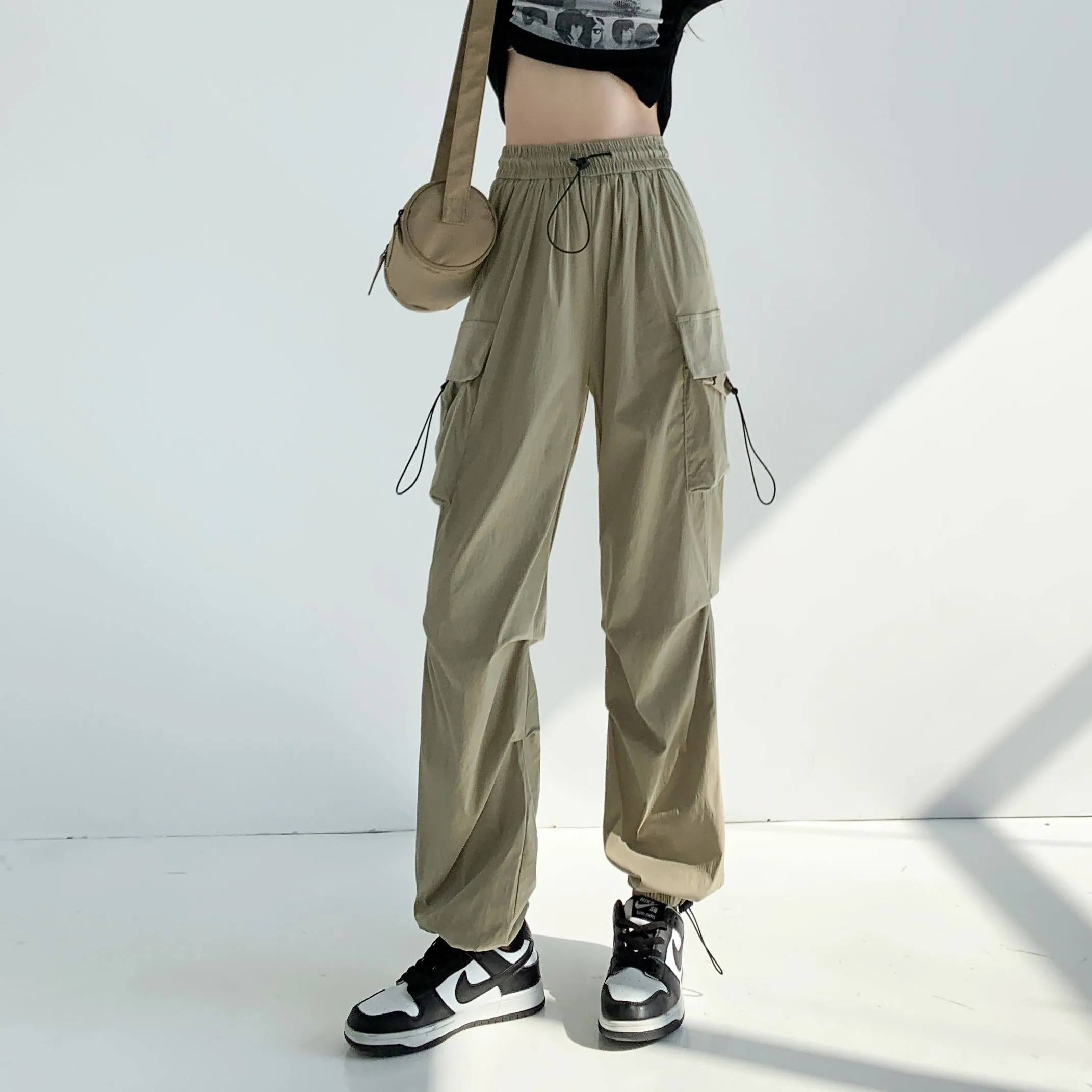 Breathable Quick-Drying Thin High-Waisted Draping Harem Pants