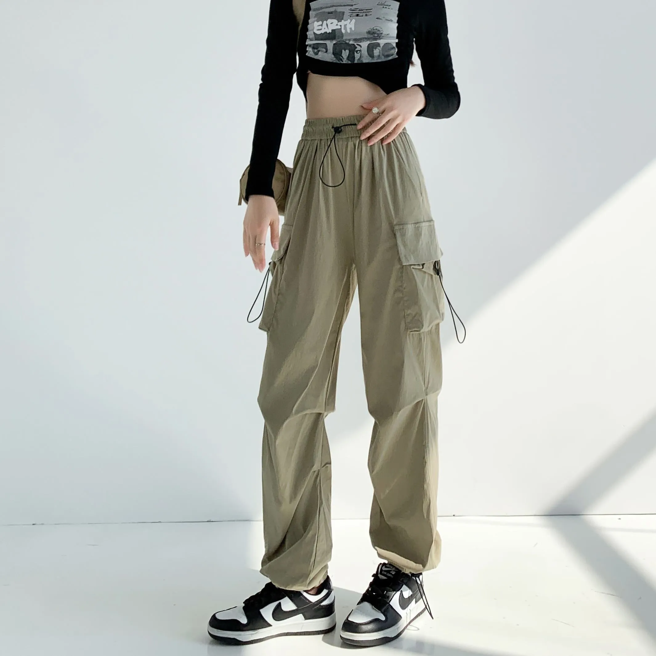 Breathable Quick-Drying Thin High-Waisted Draping Harem Pants