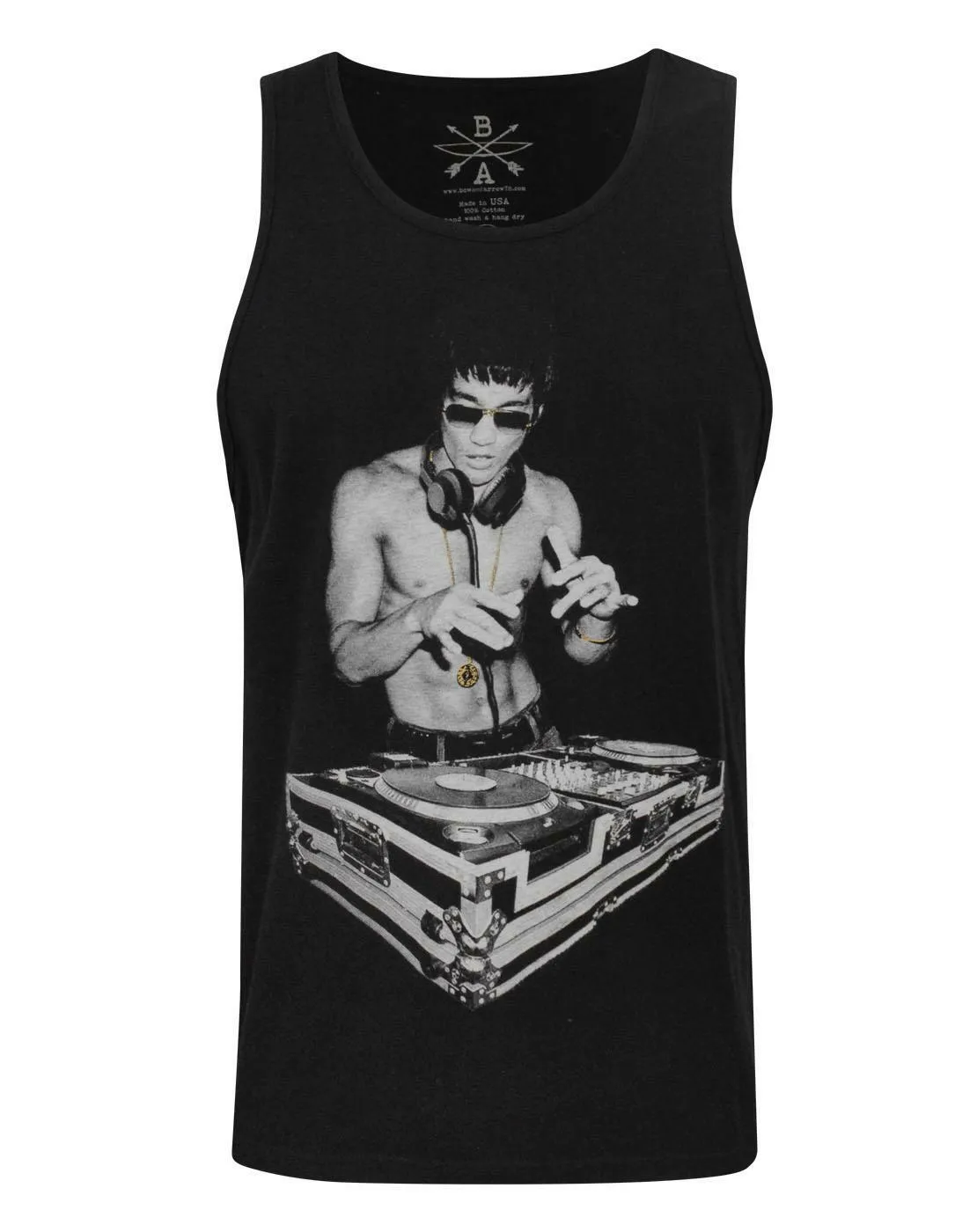 Bruce Lee Mens Black Vest