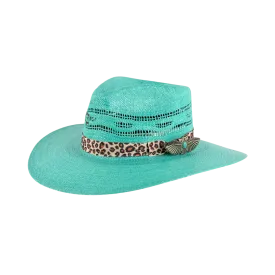 Charlie 1 Horse Women's Right Meow Straw Turquoise Hat