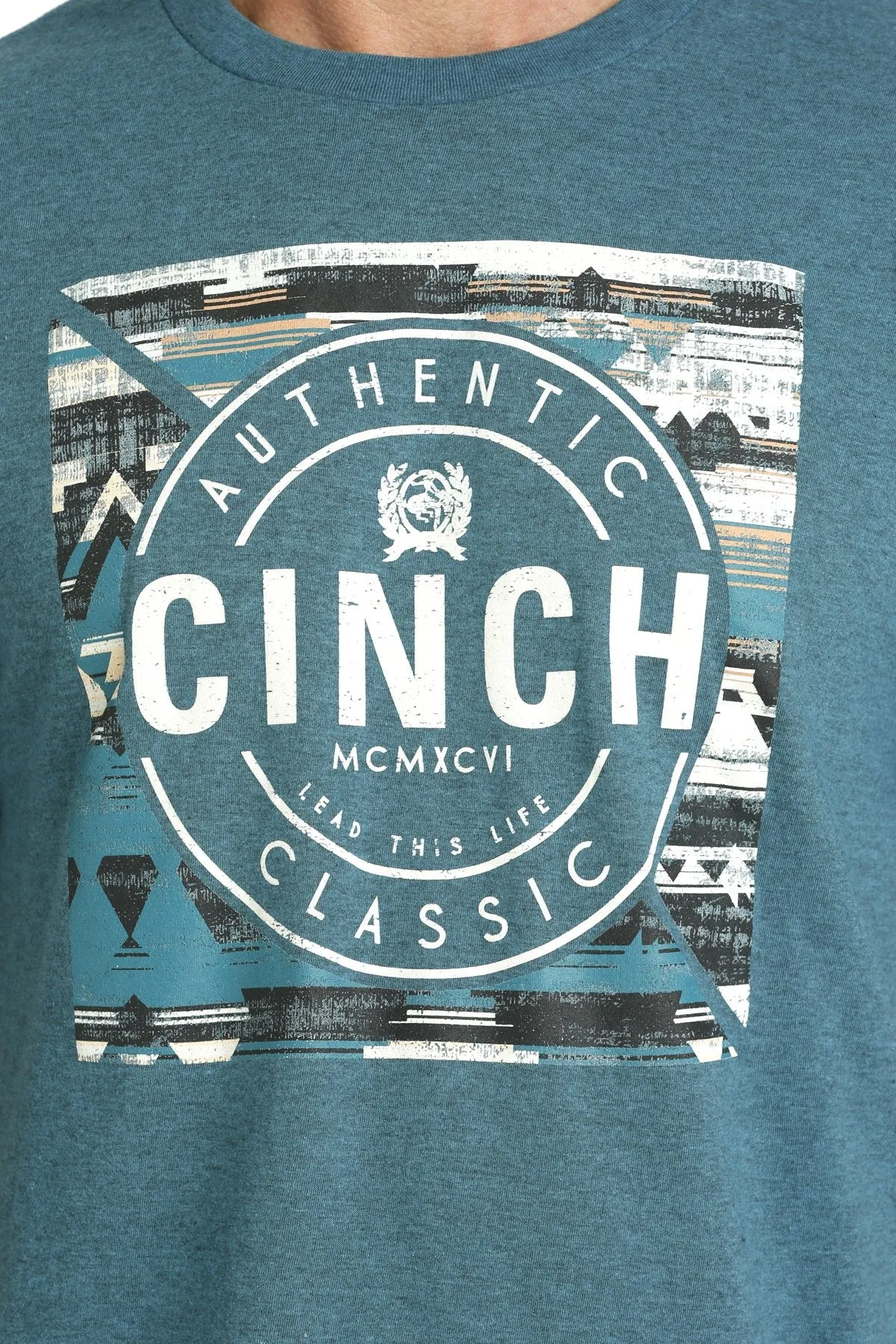 Cinch Mens Western Tee - Teal - MTT1690626