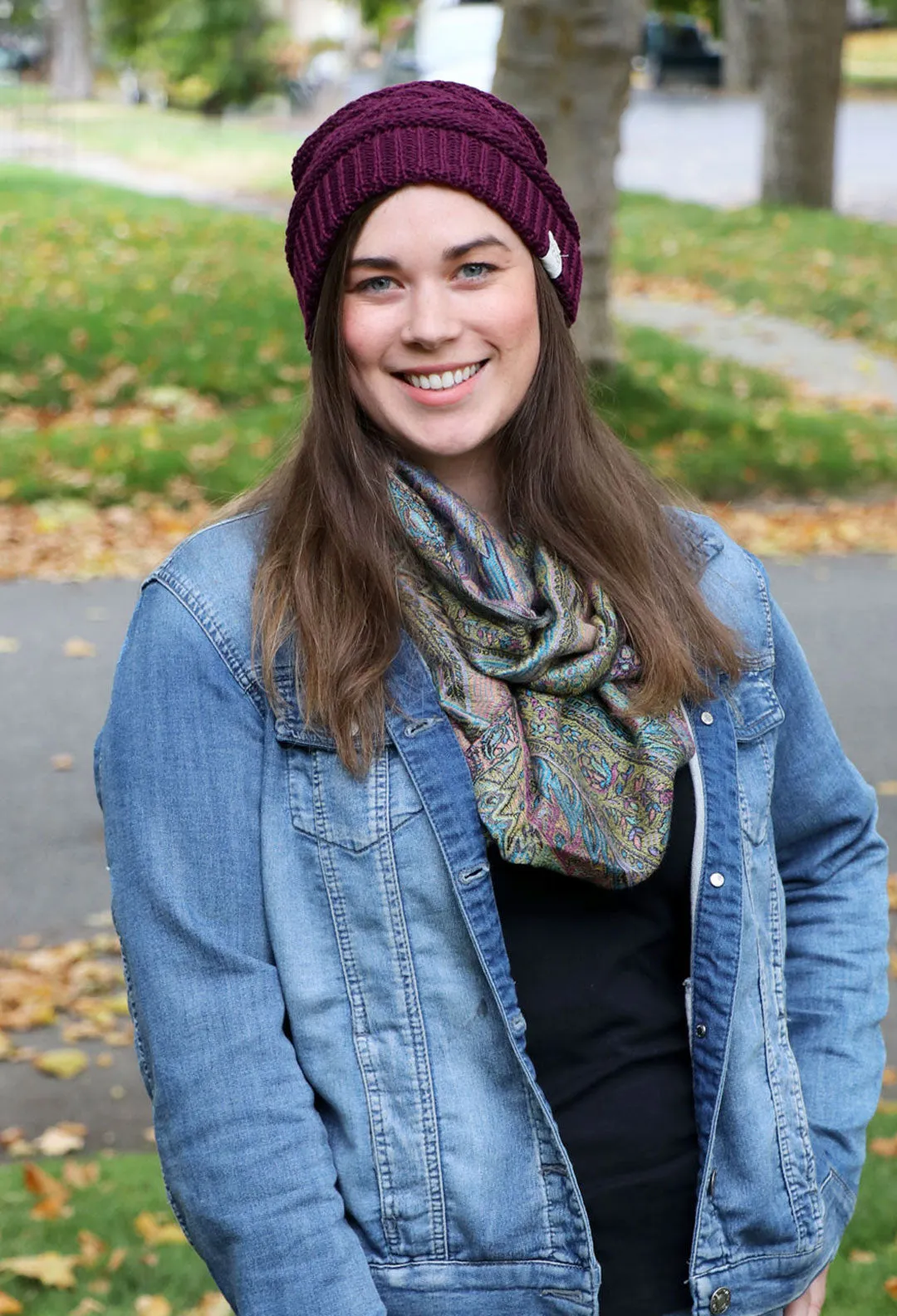 Comfy Cap Cable Knit Beanie Chemo Headwear Made From Recycled Water Bottles