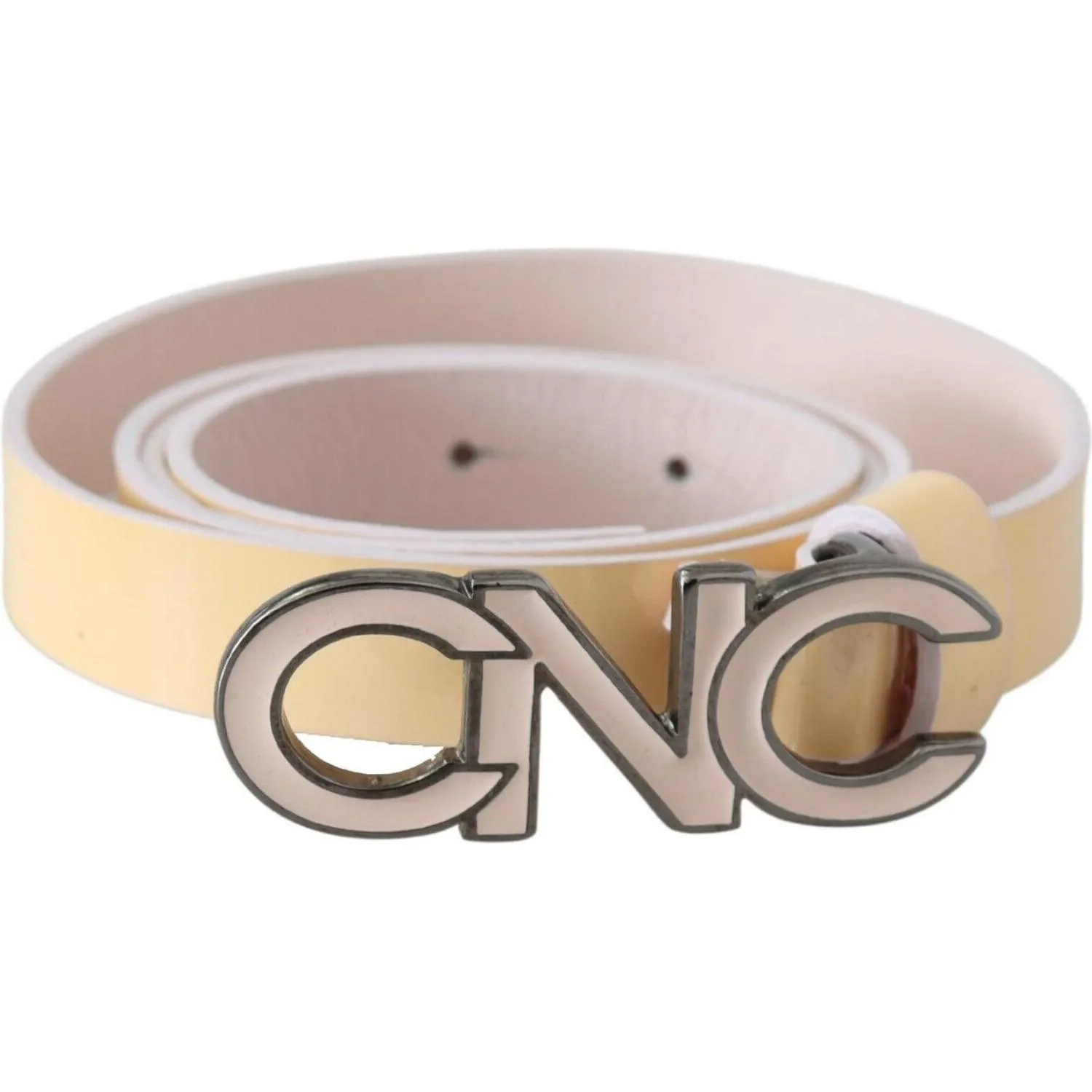 Costume National Chic Beige Logo Leather Belt