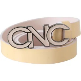 Costume National Chic Beige Logo Leather Belt