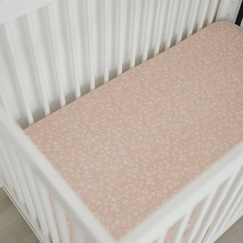 Cotton Muslin Crib Sheet, Wildflower