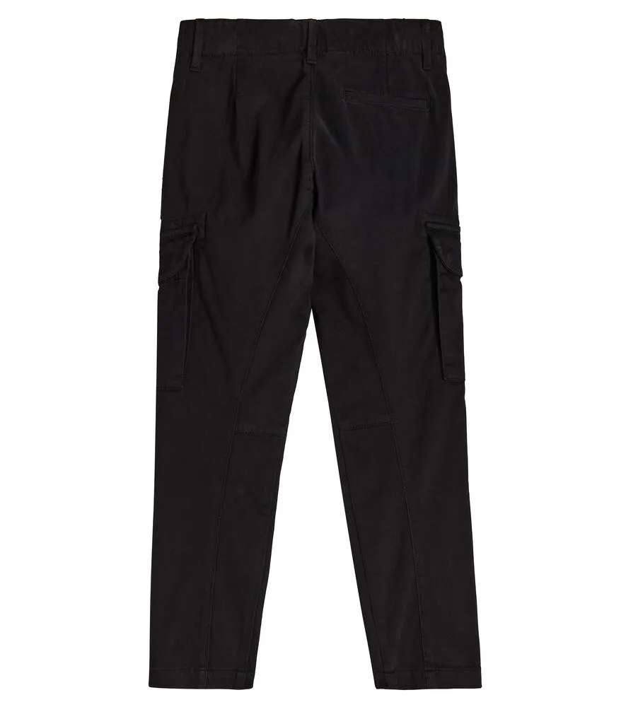 Cotton satin cargo pants C. COMPANY KIDS, black