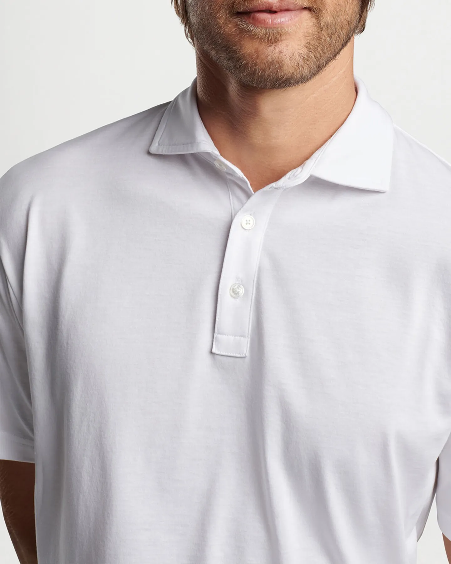 CROWN COMFORT COTTON SHORT SLEEVE POLO - WHITE