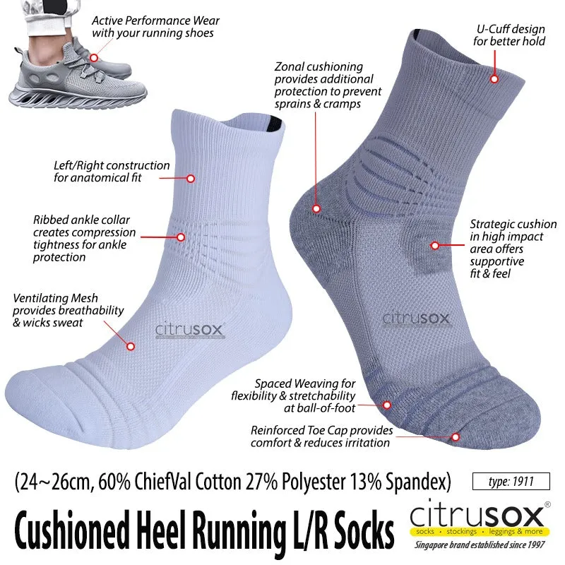 Cushioned Heel Running Performance Left-Right Socks