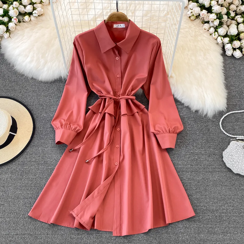 Cute A line shirt dress fashion girl dress      S234