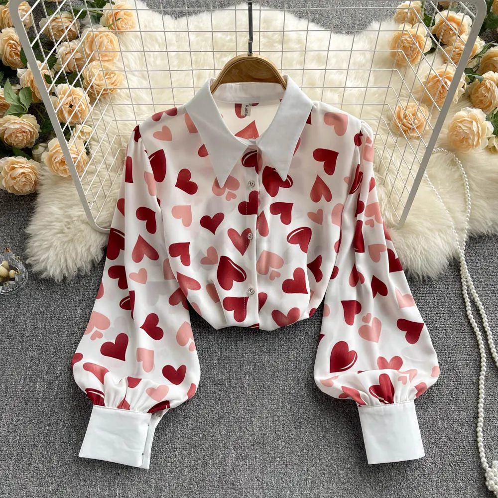 Cute heart pattern top    S170