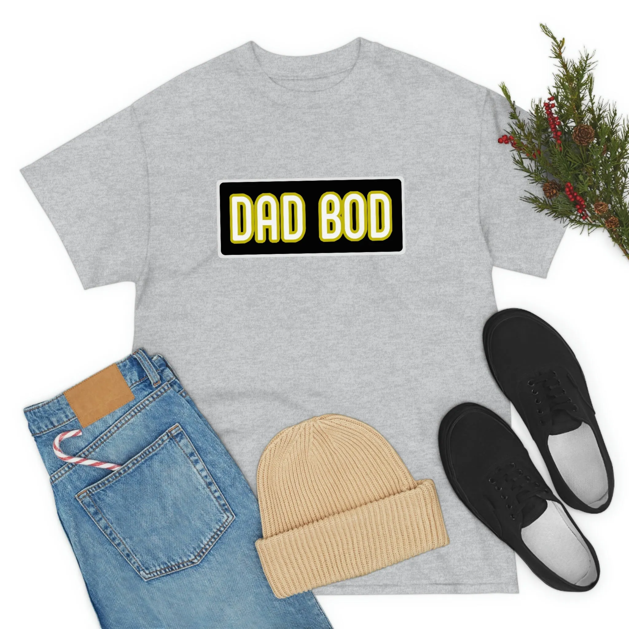 Dad Bod Unisex Heavy Cotton Tee Father Daddy Body Joke fun funny Present Gift