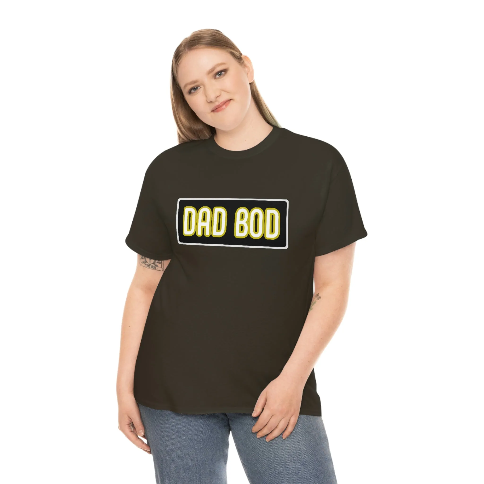 Dad Bod Unisex Heavy Cotton Tee Father Daddy Body Joke fun funny Present Gift