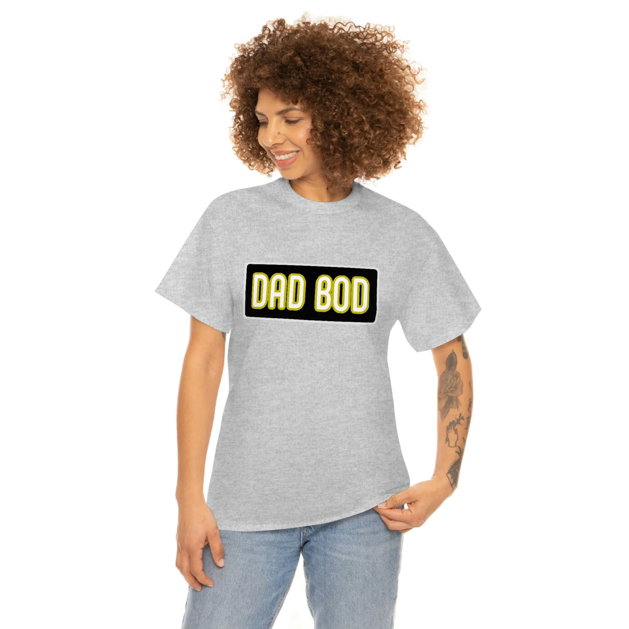 Dad Bod Unisex Heavy Cotton Tee Father Daddy Body Joke fun funny Present Gift