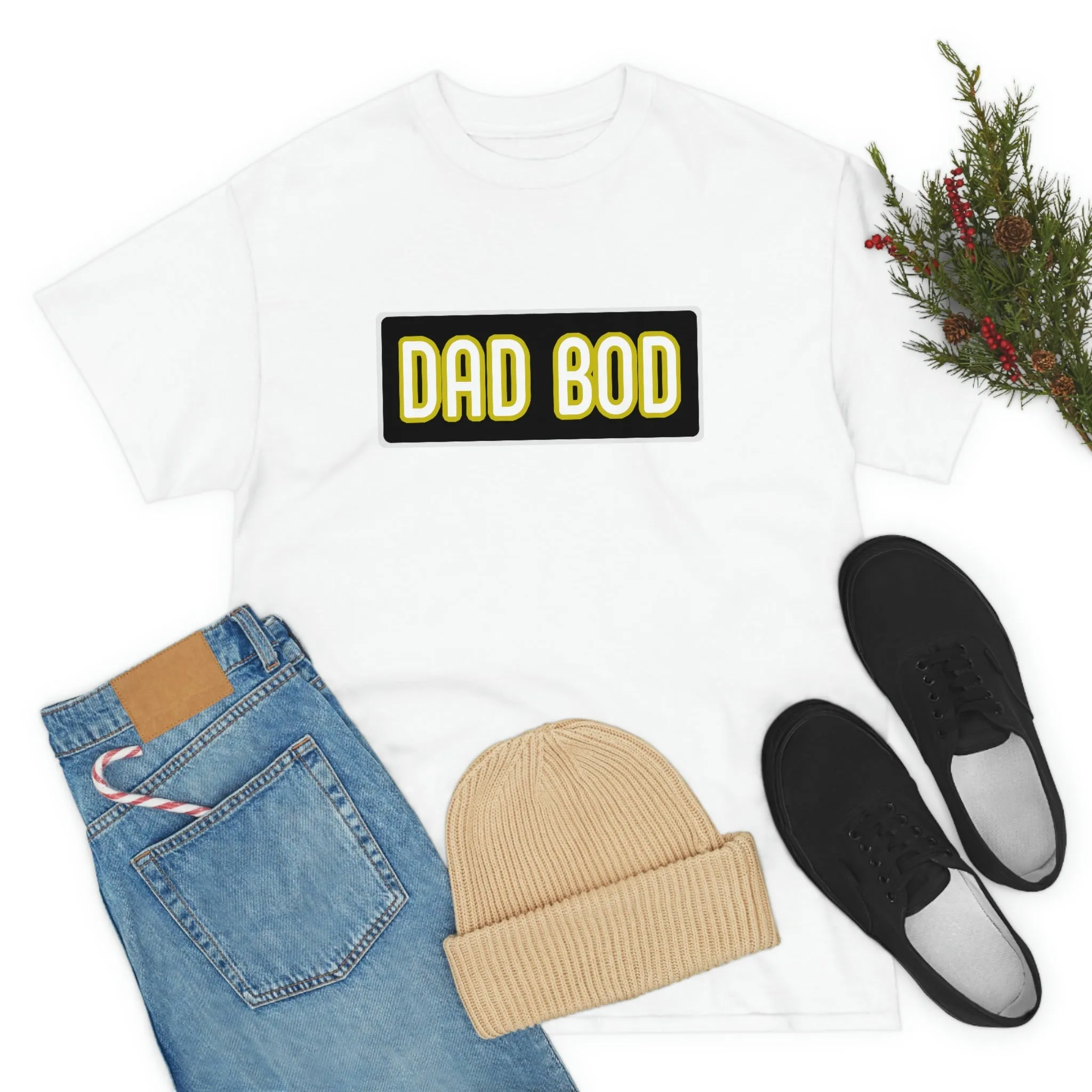 Dad Bod Unisex Heavy Cotton Tee Father Daddy Body Joke fun funny Present Gift