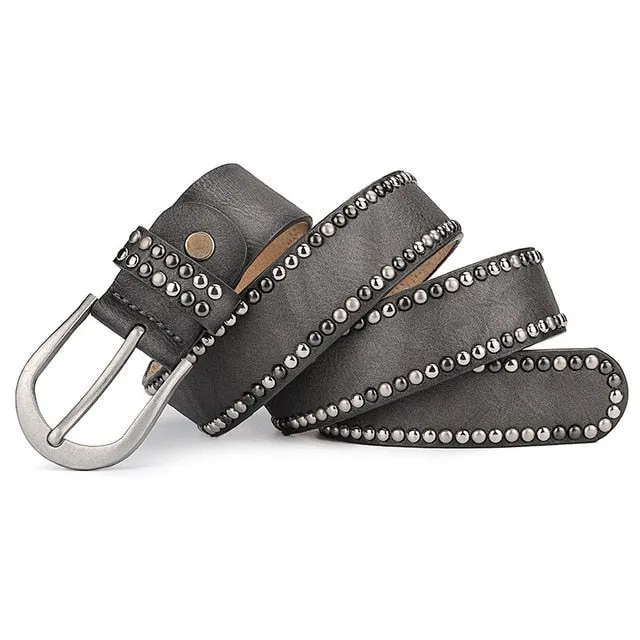 Designer Punk Luxury Vintage Leather Belt