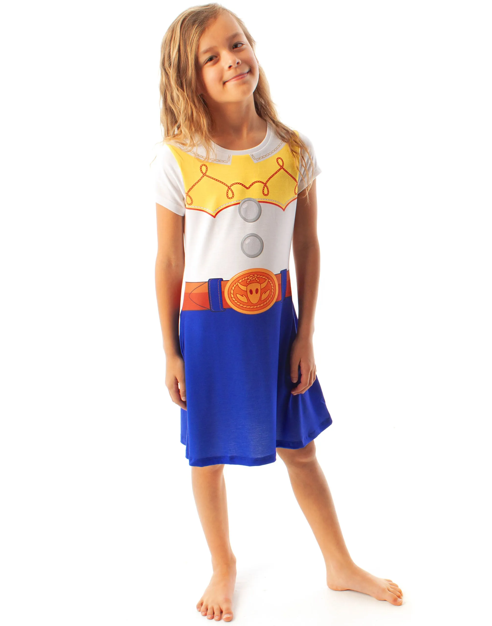 Disney Toy Story Girls White Short Sleeve Skater Dress