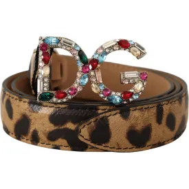 Dolce & Gabbana Elegant Crystal-Embellished Leopard Belt