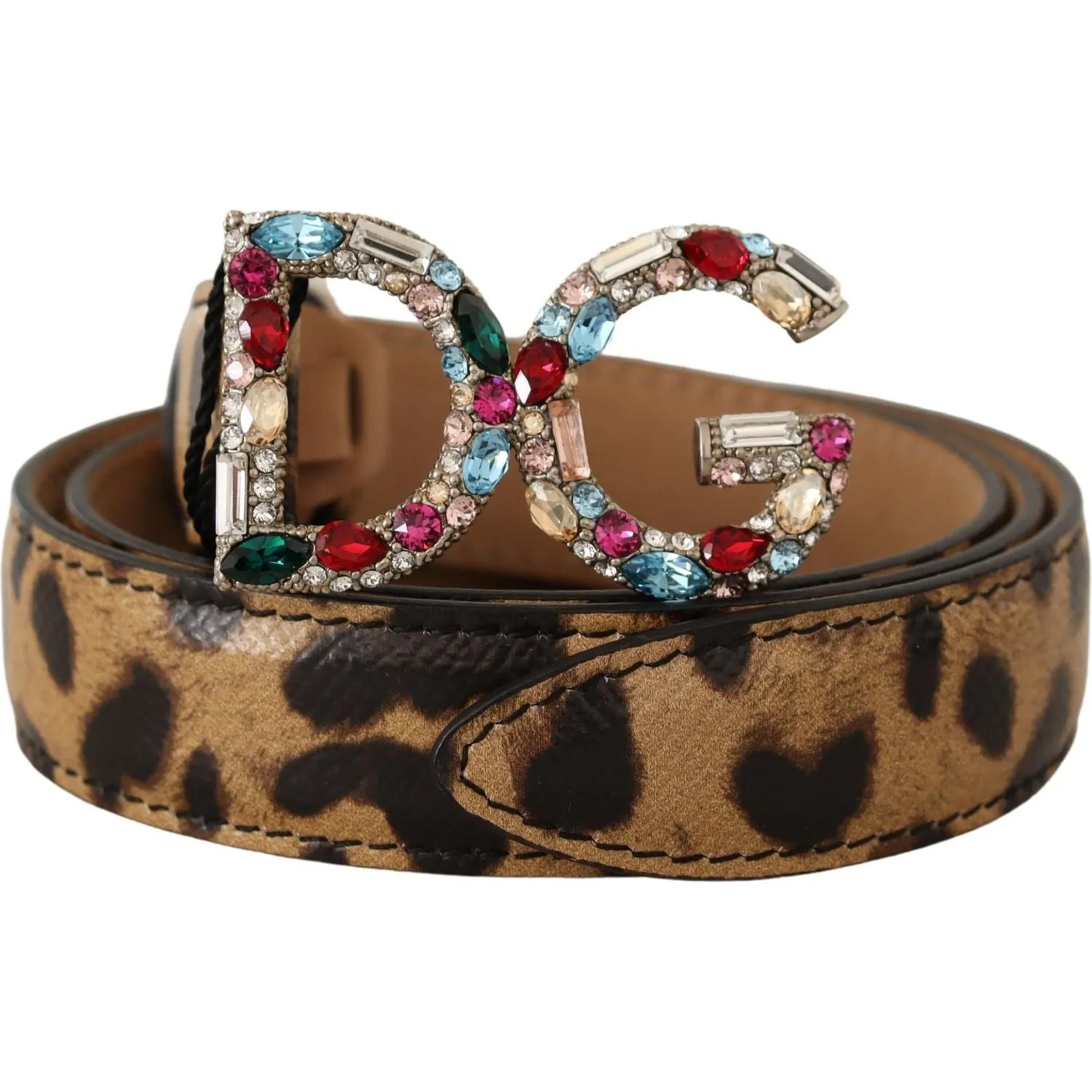 Dolce & Gabbana Elegant Crystal-Embellished Leopard Belt