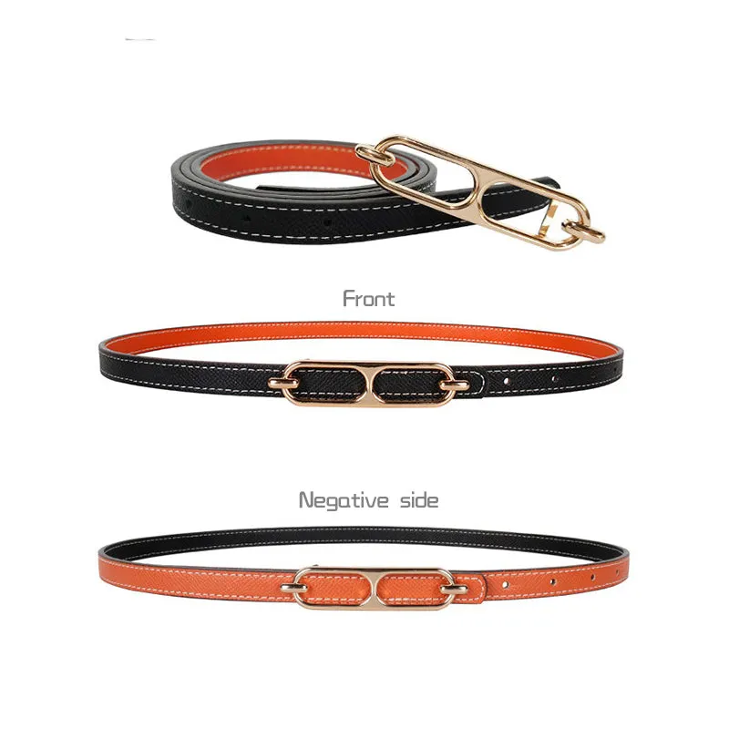 Double-sided Use Of Women's Leather Belt Decorated Fashion Jeans Belt