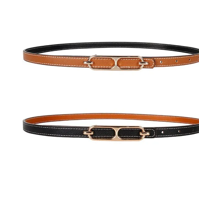 Double-sided Use Of Women's Leather Belt Decorated Fashion Jeans Belt