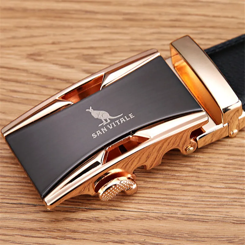 Famous Brand Belt Men 100% Good Quality Cowskin Genuine Luxury Leather Men's Belts for Men,Strap Male Metal Automatic Buckle