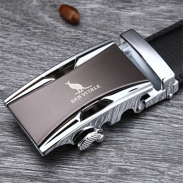 Famous Brand Belt Men 100% Good Quality Cowskin Genuine Luxury Leather Men's Belts for Men,Strap Male Metal Automatic Buckle