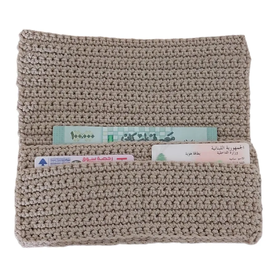 Fashion Stitch Women's Small Beige Crochet Wallet