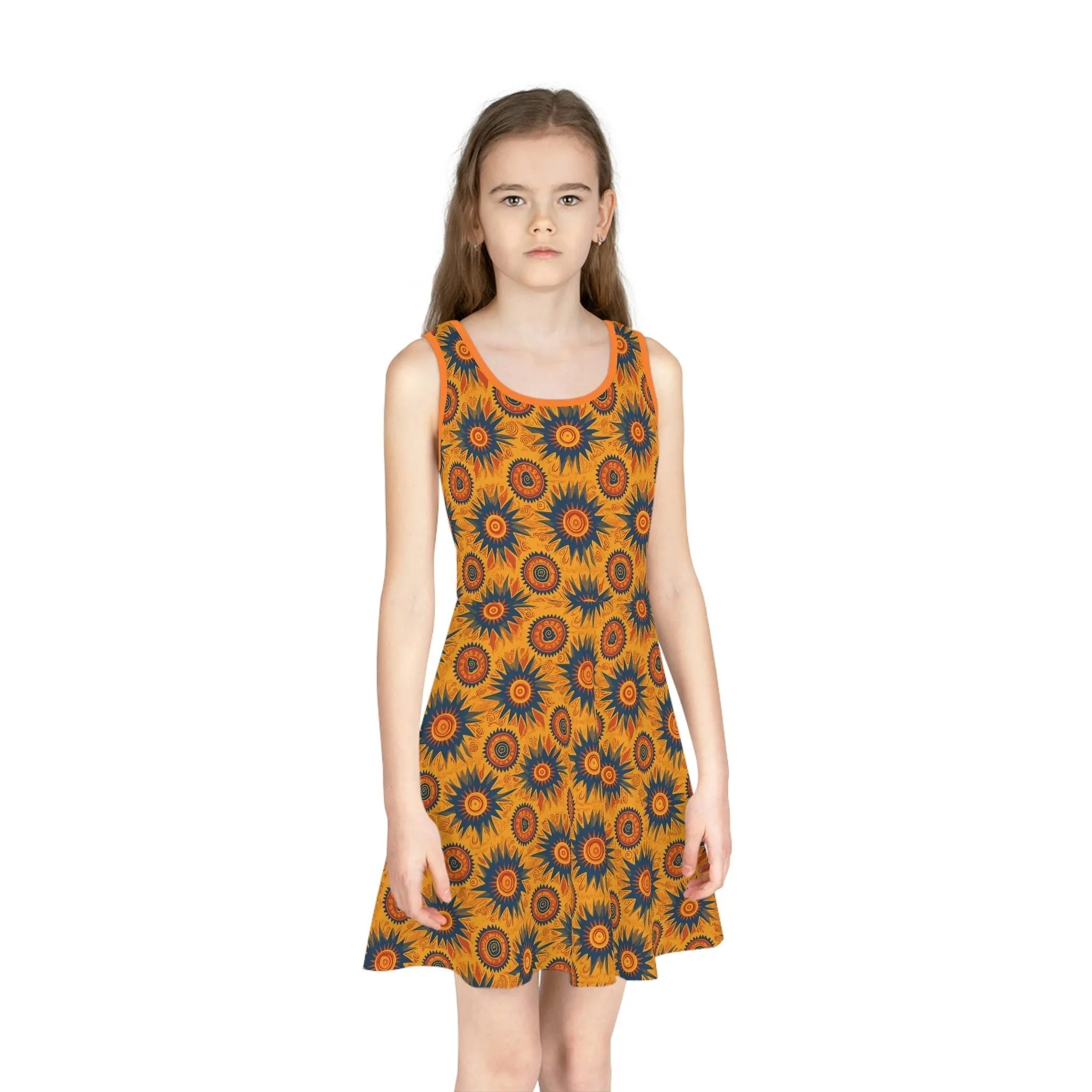 Folk Art Sun Girls' Sleeveless Sundress