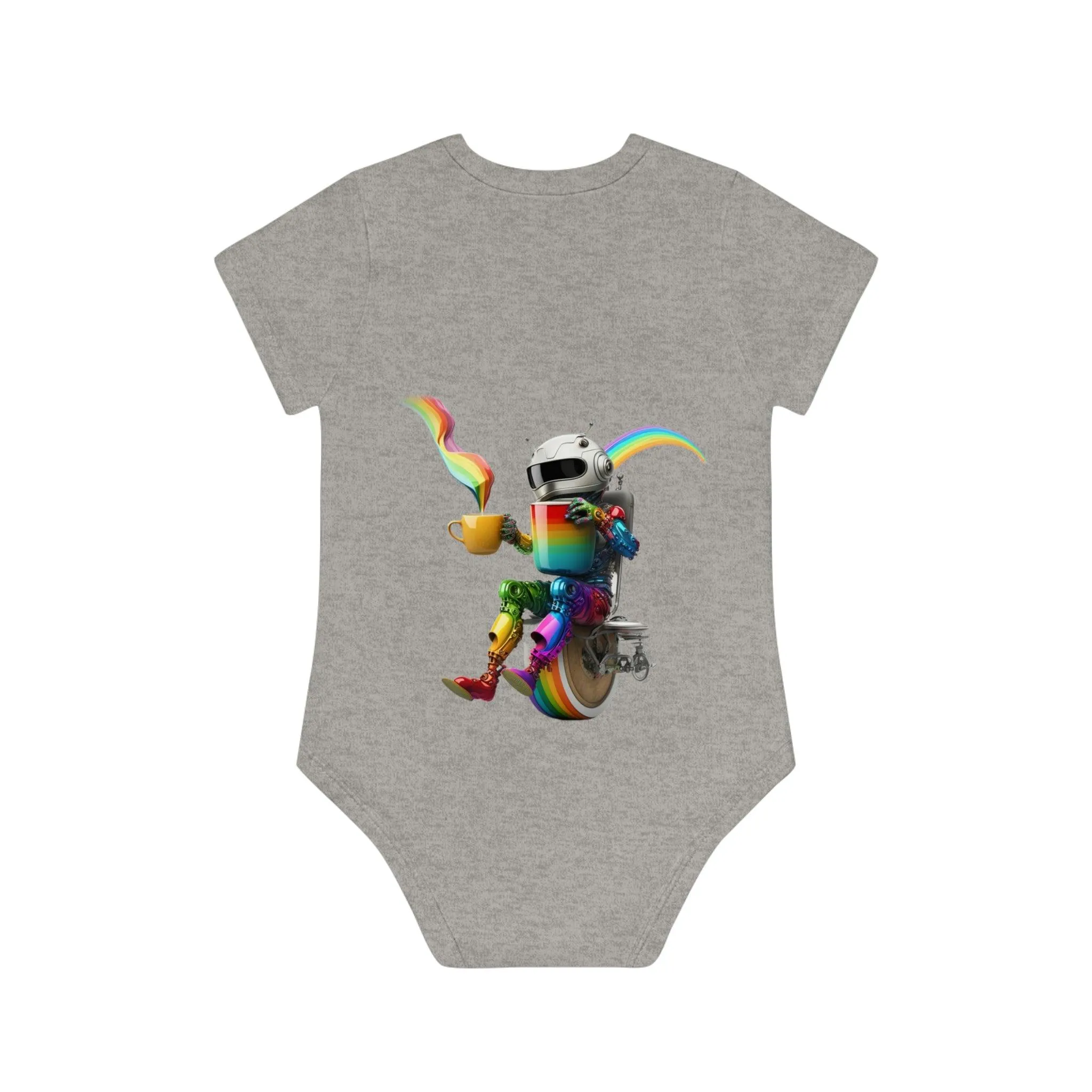 ,,FUNNY ROBOT" Baby Organic Short Sleeve Bodysuit