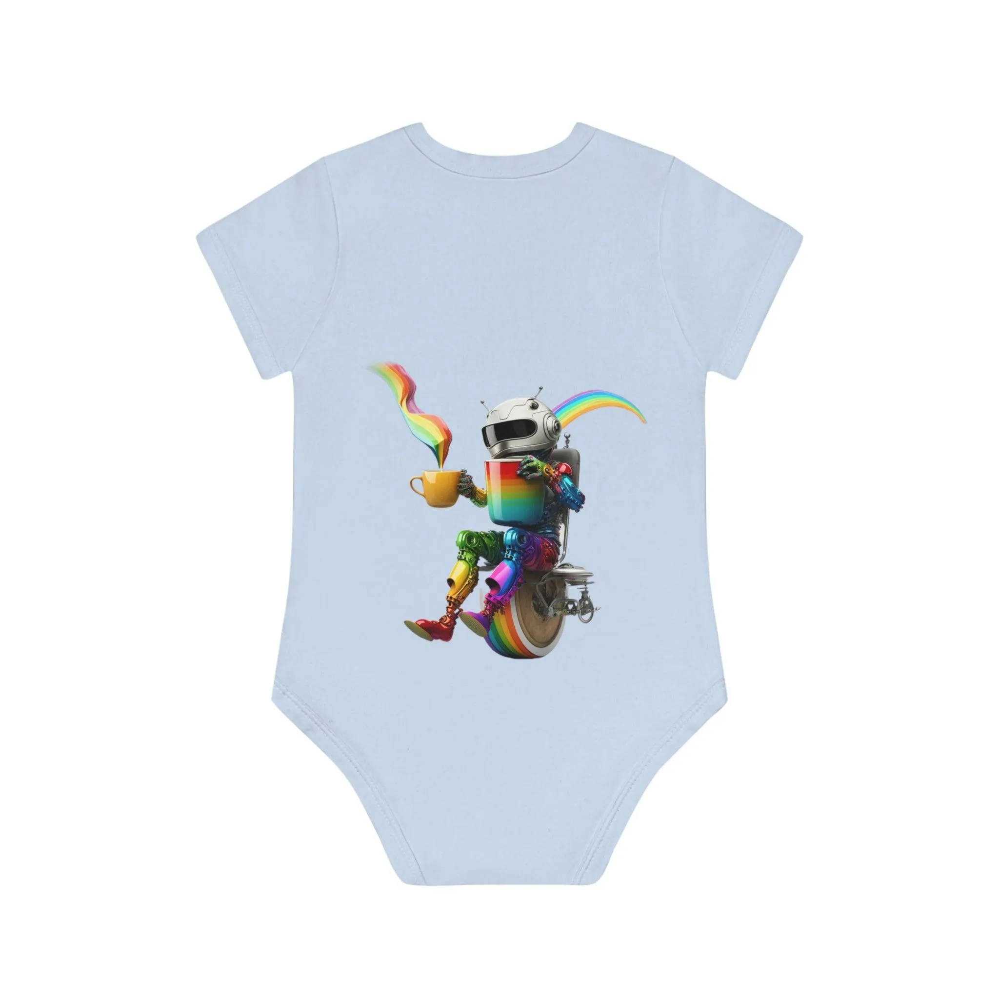 ,,FUNNY ROBOT" Baby Organic Short Sleeve Bodysuit