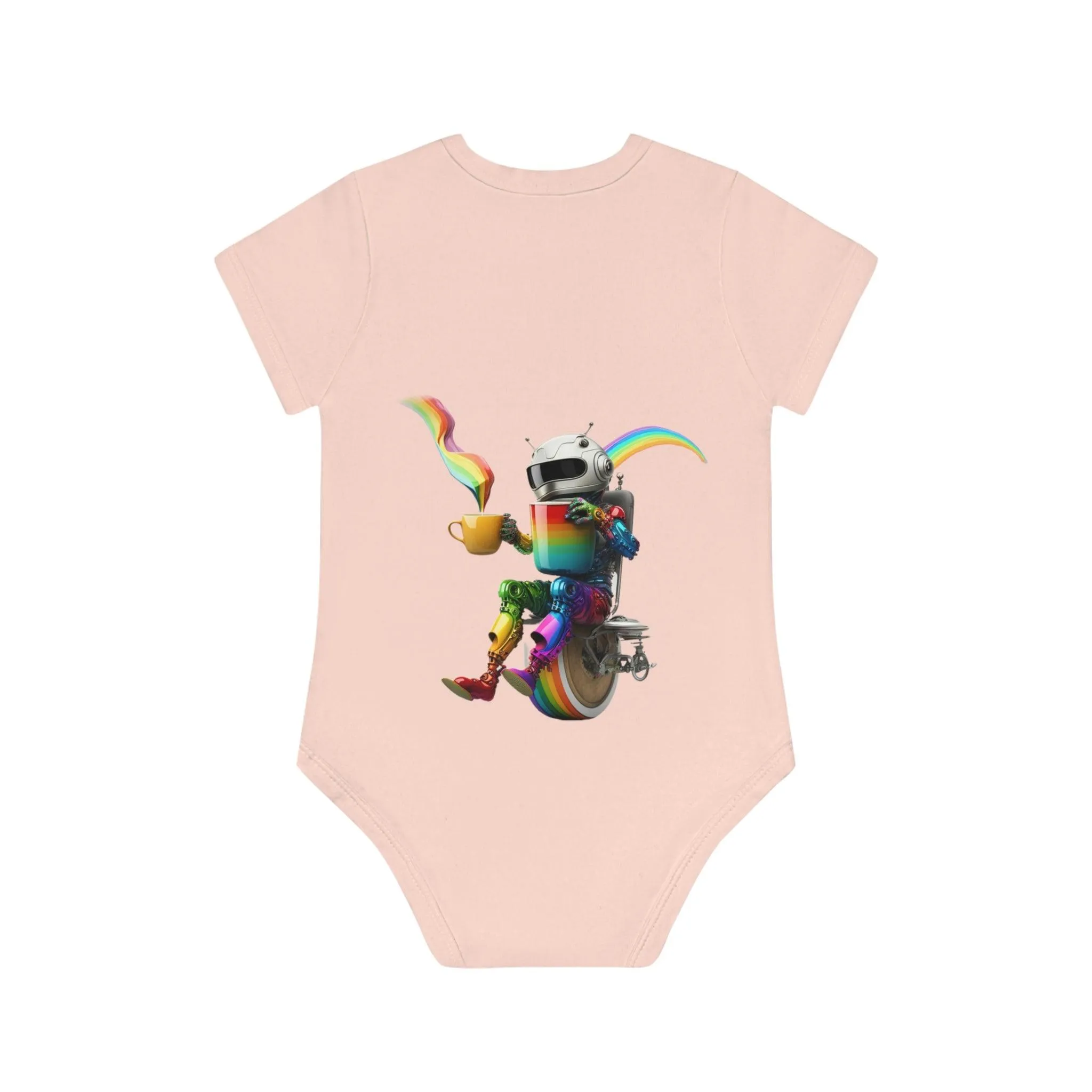 ,,FUNNY ROBOT" Baby Organic Short Sleeve Bodysuit