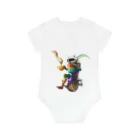 ,,FUNNY ROBOT" Baby Organic Short Sleeve Bodysuit