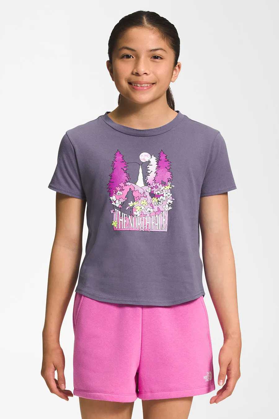 Girls T-Shirt North Face Purple Mountains