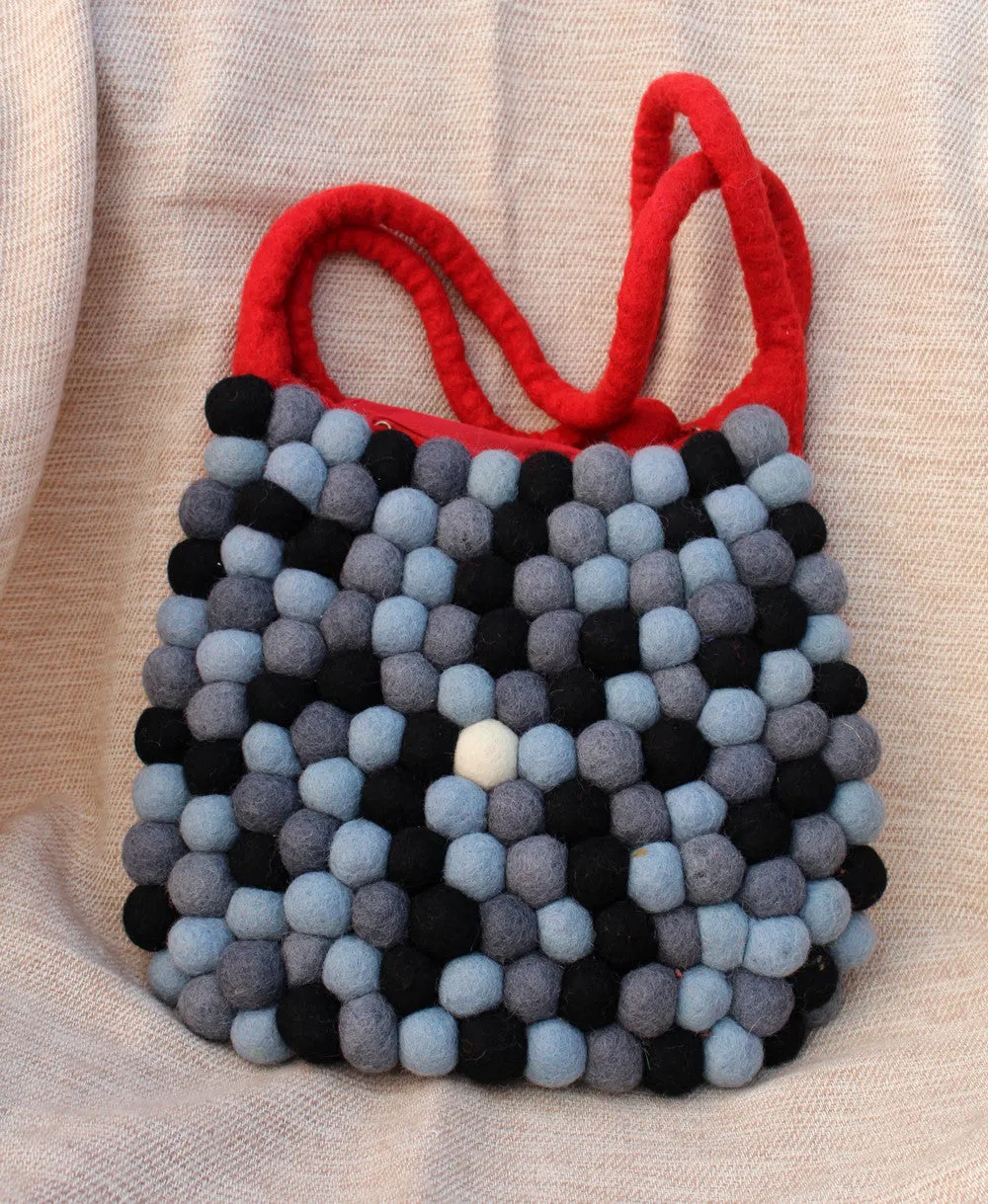 Gray Black Felt Shoulder Bags