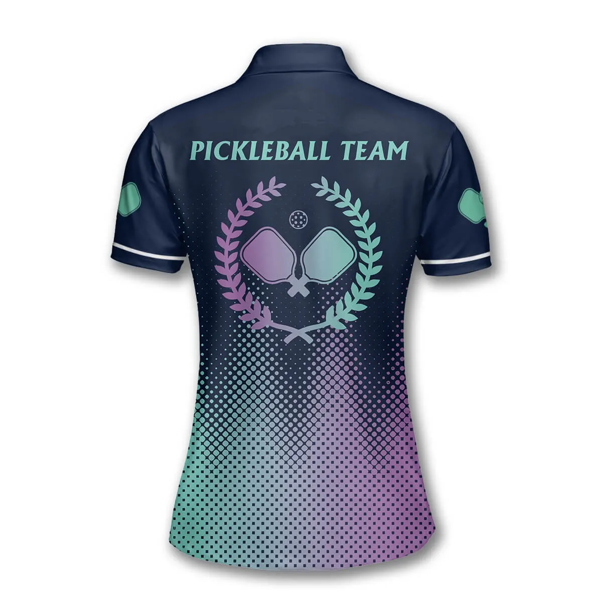 Green Purple Abstract Dots Pickleball Polo Shirts For Women